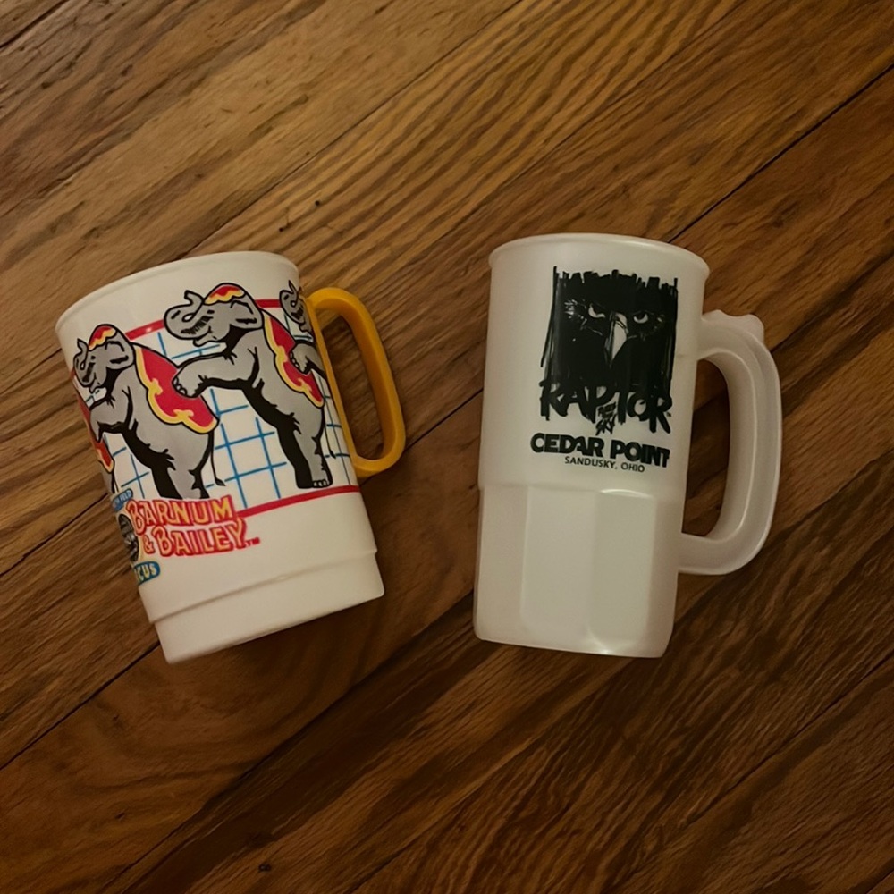 Two Vintage Plastic Cups